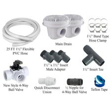 Bottom Drain Kit For Above Ground Steel Wall Swimming Pools