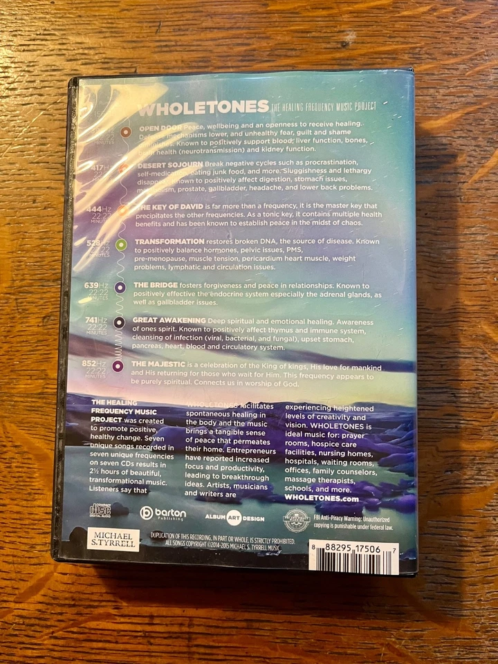 WHOLETONES Healing Music Project 7 CDs audio Michael Tyrrell - Image 2 of 4
