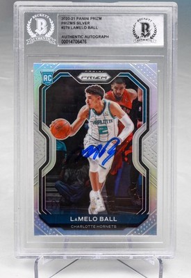 2021 Prizm Silver Lamelo Ball On Card Auto Beckett Certified