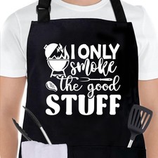 Grilling Aprons Men Canvas Cross Back Large Pockets Adjustable Chef Funny