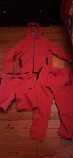 Nike Sportswear Kids Tech Fleece Full-Zip Hoodie Red Size XL HV5867-672
