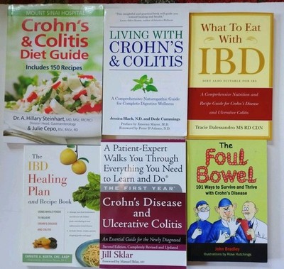 CROHN'S COLITIS, IBD BOOK LOT (6) ~ GUT DISEASE HELP ~ HEALING, DIET PLANS
