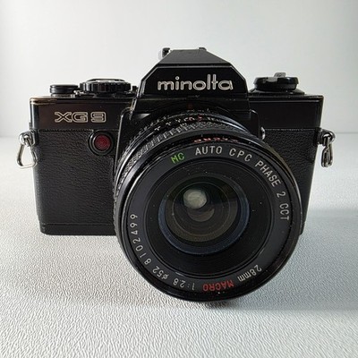 Minolta XG-9 35mm Film Camera + 28mm Macro 1:2.8 CPC Phase 2 CCT Lens | Tested