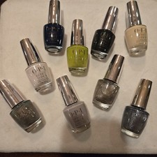 OPI Infinite Shine Lot of 9 Nail Lacquer Plain Shimmer Glitter 15mL
