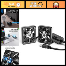 Dual 40mm USB Mini Fan - 3 Speed Adjustable, Quiet Cooling for PC, Xbox, TV Box
