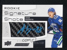 2018 Upper Deck Engrained Rookie Signature Shots 116/249 Adam Gaudette Auto 03ss
