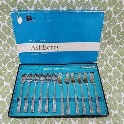 Vintage Retro Spear & Jackson Ashberry Edelstahl Besteck Set 12 Verpackt