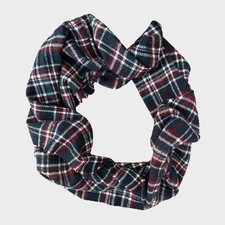 Charlotte Russe Infinity Scarf Plaid Blue Red White 17" x 64" Around Acrylic