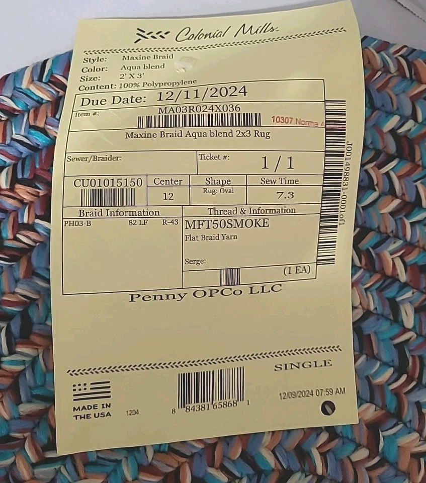 Alfombra ovalada trenzada reversible Colonial Mills Maxine 3 pies X 2 pies mezcla aguamarina... Foto 2 de 2