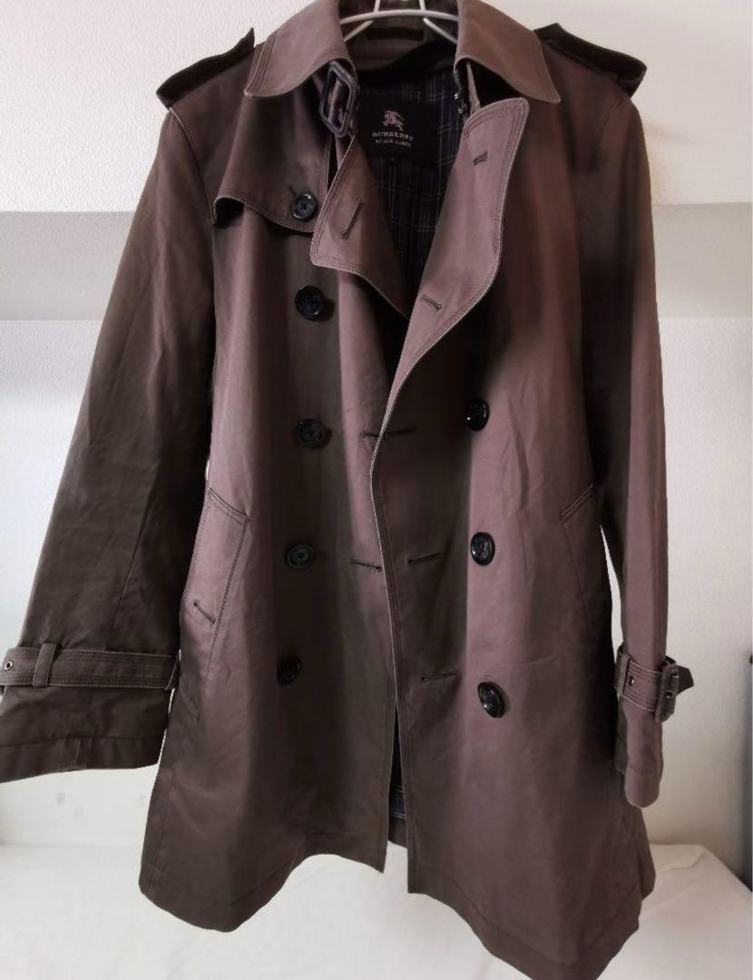 Burberry Black Label Plain Coat Long-sleeves Brown Cotton Size S For Men thumbnail 11