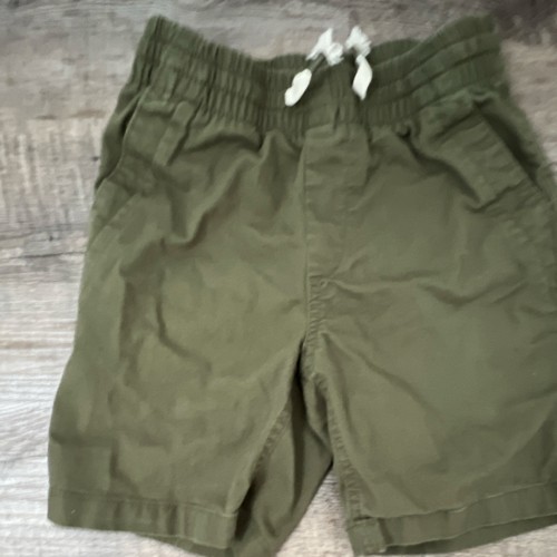 Gap Boys Green Cotton Casual Shorts Size 6-7 Elastic Waist Drawstring Pockets
