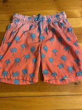boys swim trunks size 6/7 by Cat Jack Pink And Blue Tropical Colors