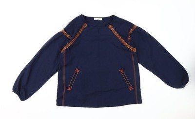 Grace & Mila Damen Bluse blau bestickt, Gr. S, lässige Eleganz