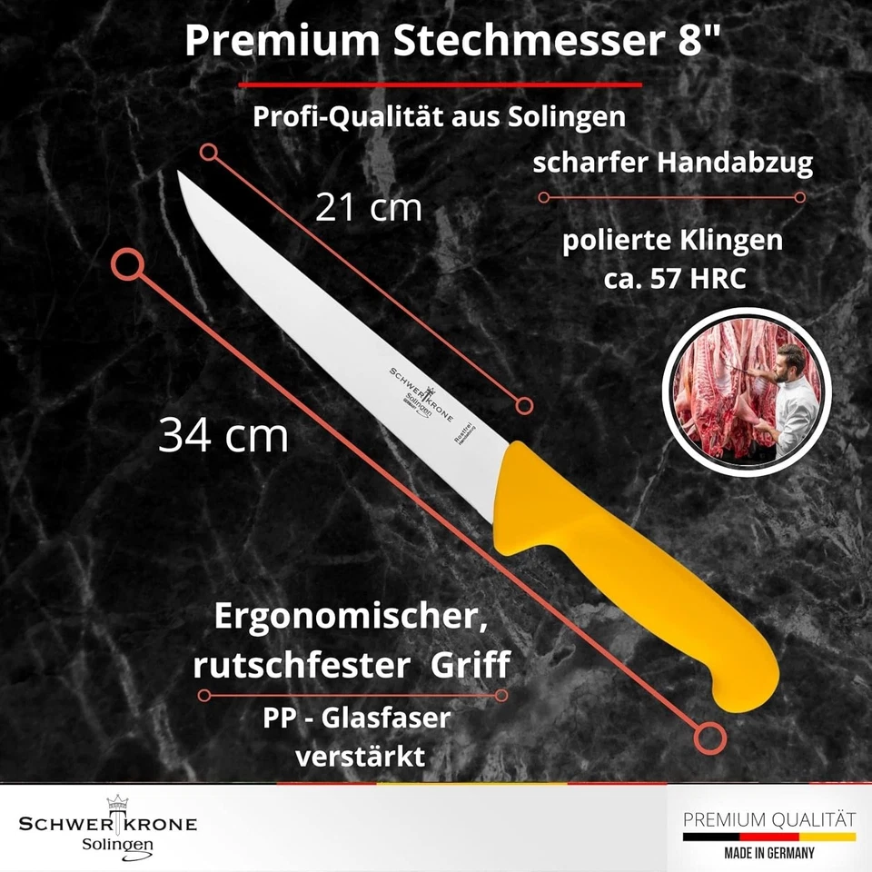 Set Di Coltelli Da Macellaio, Lama Lucida, Acciaio Inox, Manico in Plastica Igie - Immagine 4 di 4