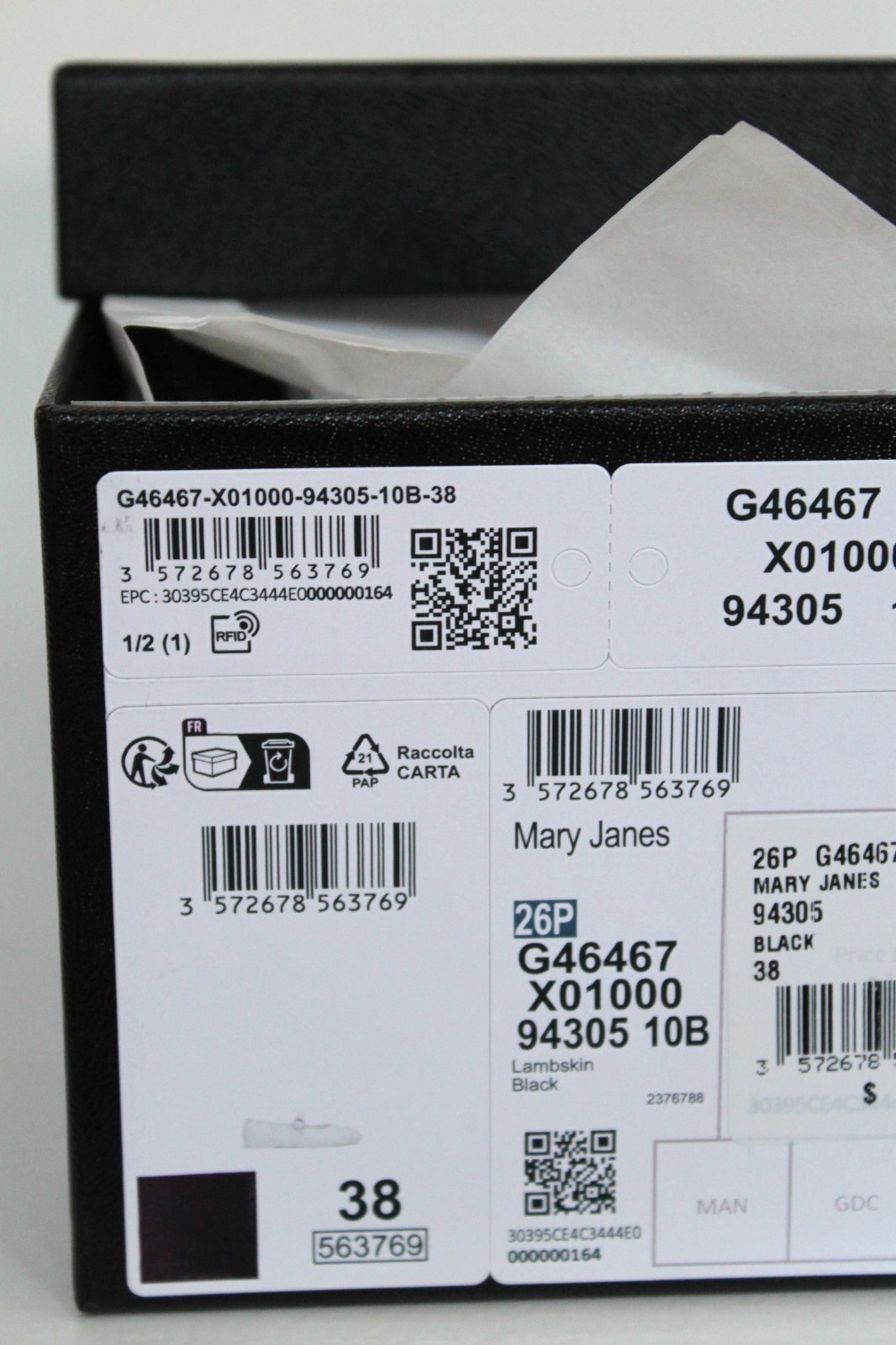 sz 7.5 / 38 CHANEL Black Lambskin CC Logo Mary Janes Ballet Moccasin Flat Shoes thumbnail 14