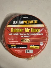 Central Pneumatic 8-15 Ft x 3/8" Rubber Air Hose 300 PSI Oil Abrasion Resistant