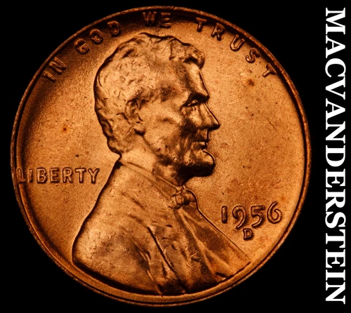 1956-D Lincoln Wheat Cent- Choice Gem Brilliant Uncirculated No Reserve #J2409