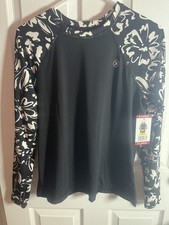 Hurley Women's Long Sleeve UPF 50 Rash Guard Ink Fresco Size XL New With Tags