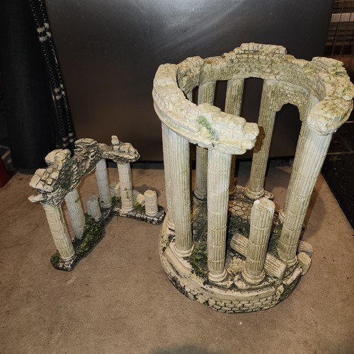 2 Piece Roman Columns Aquarium Fish Tank Ornament / Decoration -Huge / Large