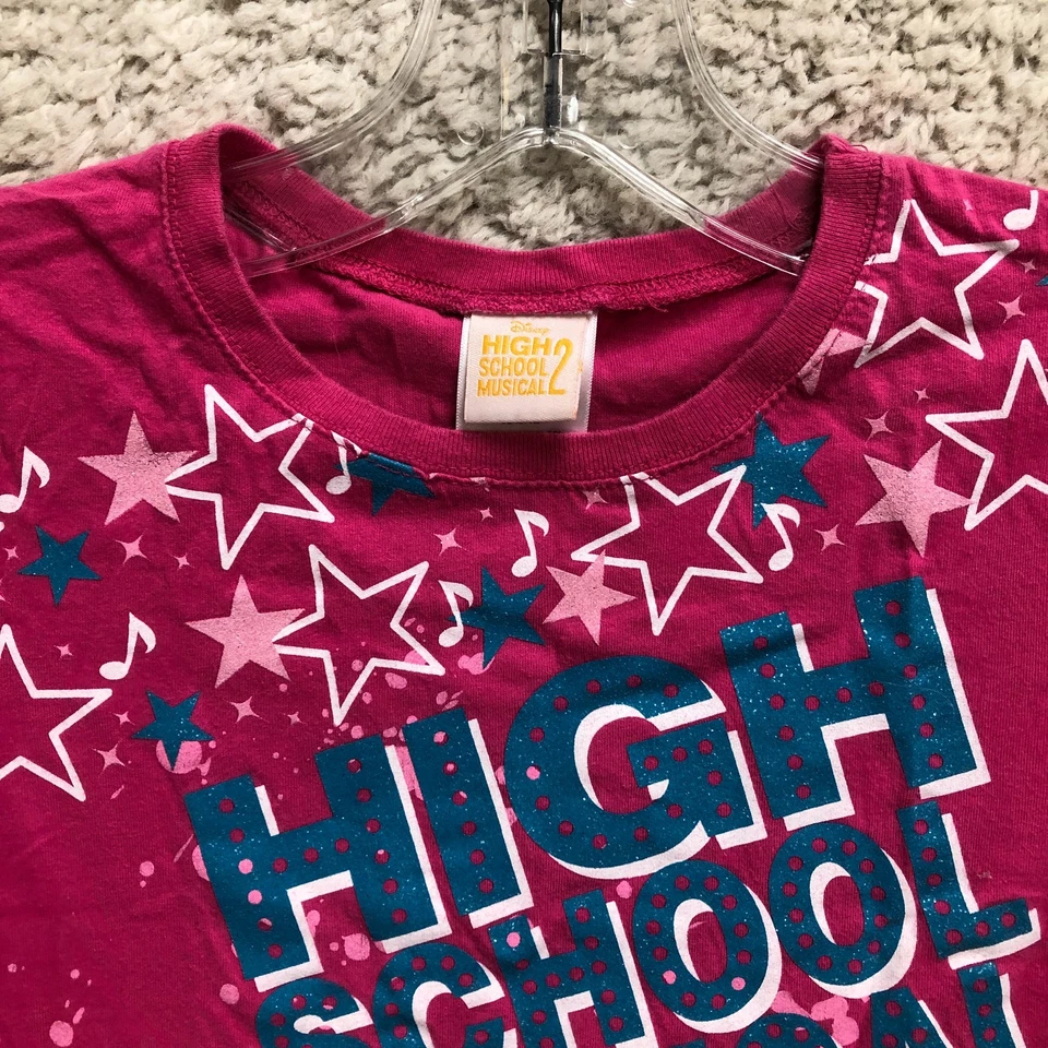 Disney High School Musical 2 Top Shirt Medium Youth Pink Graphic Tee Y2K Girls M - Image 2 of 4