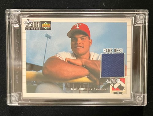 IVAN RODRIGUEZ TEXAS RANGERS 2022 JERSEY FUSION GAME WORN GAME USED SWATCH RELIC