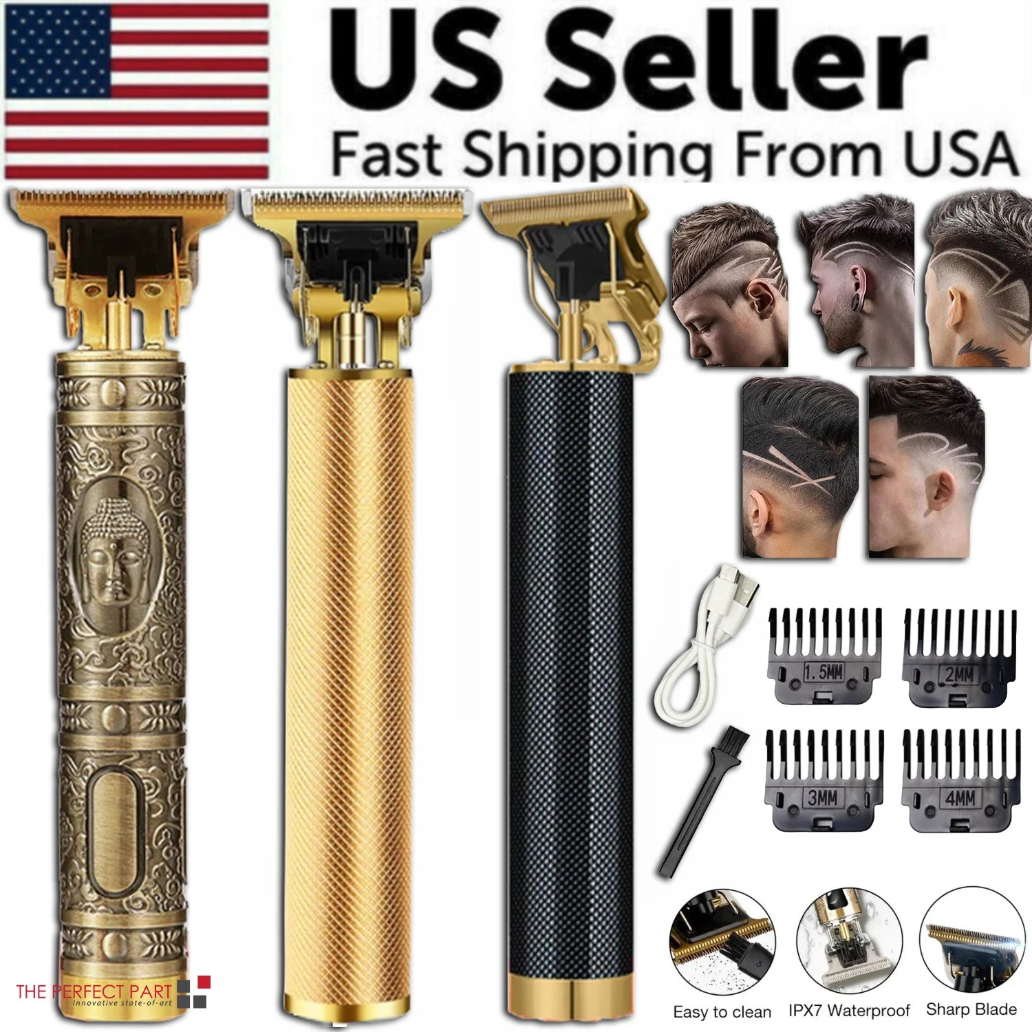 Professional Cordless Hair Clipper Beard Trimmer Barber Shaving Machine