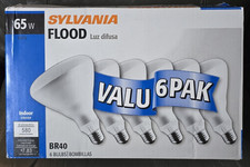 SYLVANIA Double Life 65W BR40 Flood Indoor Light Bulbs Warm White 6 Pack