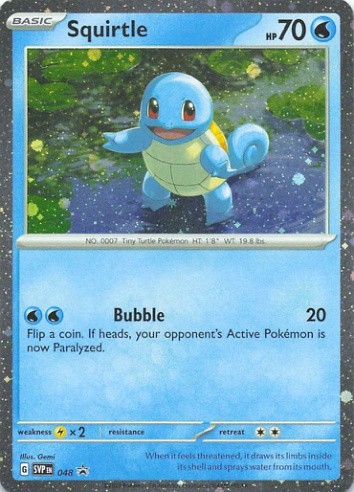 Squirtle (Cosmos Holo) 048 Promo Scarlet & Violet Promo Pokemon Near Mint