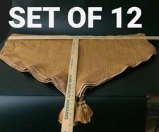 Vtg Croscill Gold Crinkle Ascot Valance Tassel PN 93665 USA-Made 40x25 Lot Of 12