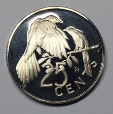 1974 British Virgin Islands 25 Cents Proof Uncirculated Coin