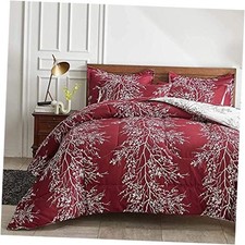 Christmas Bed in a Bag Red Comforter Sheet Set 7 Pieces Queen-7 Pieces Burgundy