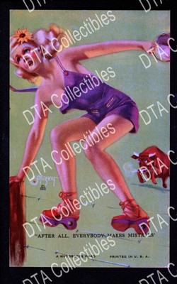 MUTOSCOPE-PIN-UP-ARCADE CARD-1945-ZOE MOZERT-BULL VF/NM