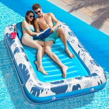 Inflatable Tanning Pool Floats Large Rectangle Pool Lounger Float for Adults New