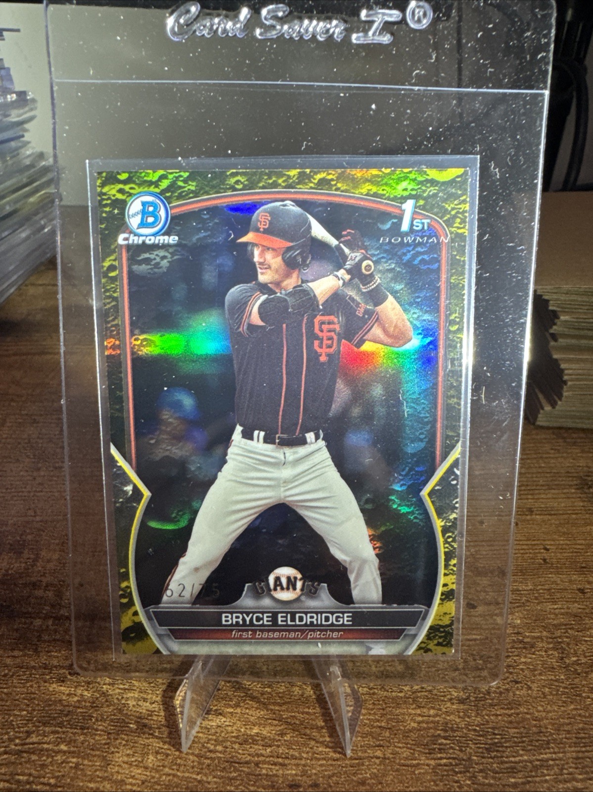 2023 Bowman Draft Chrome Bryce Eldridge #BDC-107 Yellow Lunar Refractor /75