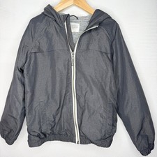 Gymboree Boys Go Outside Gray Hooded Windbreaker Coat Jacket Lined Size 5/6 S