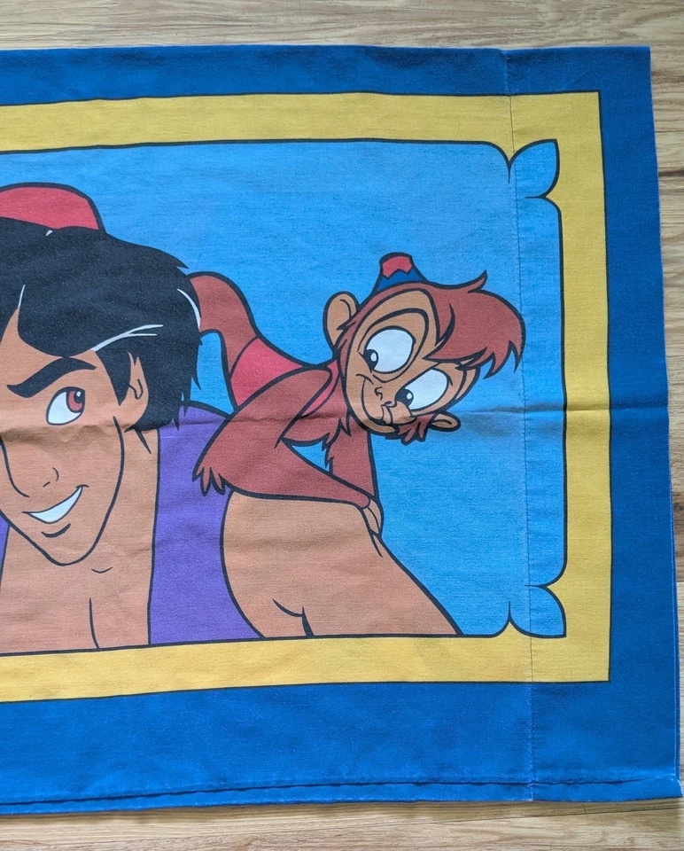 Funda de Almohada Vintage Disney Aladdin Estándar Años 90 Dibujos Animados Genio Abu Película Decoración Foto 3 de 4