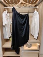 ZARA DRESS SMALL BLACK ONE SHOULDER SATIN OCCASION PARTY SHIFT WOMENS RRP £49