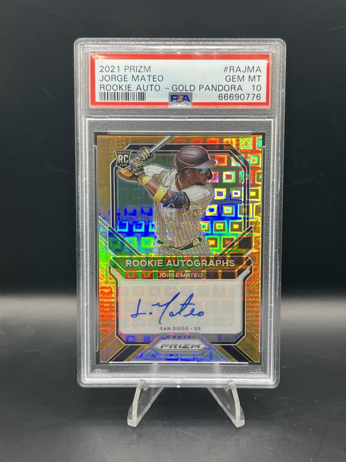 Jorge Mateo 2021 Prizm Rookie Auto RA-JMA Gold Pandora PSA 10 #/50 Pop 1