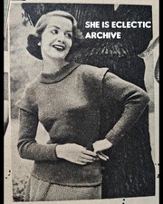 Vtg 1952 Knitting Pattern Hug Me Jumper Woman’s Own November 50s Pullover Cardie