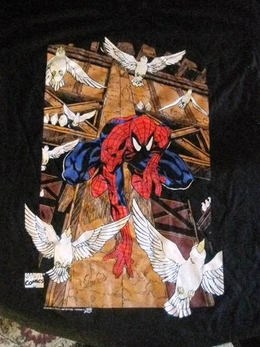 VINTAGE BLACK SPIDER-MAN T-SHIRT / UNWORN (X-L) FROM 1997, COMIC IMAGES, MARVEL
