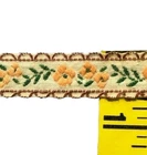 Vintage Cotton Jacquard Ribbon, 5/8" Floral Trim, Beige Peach Brown Green 10yds