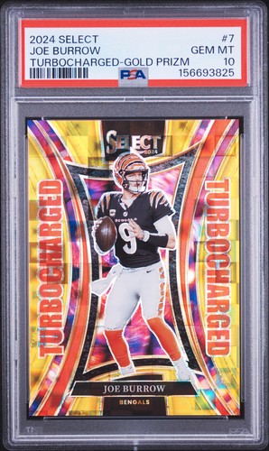 2024 PANINI SELECT TURBOCHARGED GOLD PRIZM #7 JOE BURROW 10/10 PSA 10