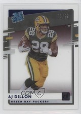 2020 Panini Chronicles Clearly Donruss Rated Rookie Blue 76/99 AJ Dillon uk2