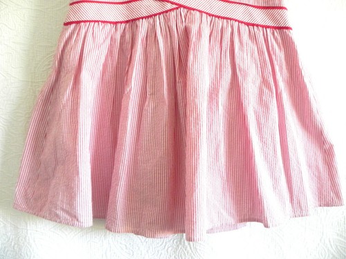 Viola Fit-Flared Skirt Red/White Striped 100% Cotton Full Lined Size 6(Fits US8) - Picture 3 of 7
