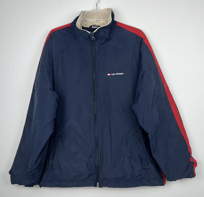 Vintage 90s Tommy Hilfiger Jacket Fleece Lined Men's Sz XL
