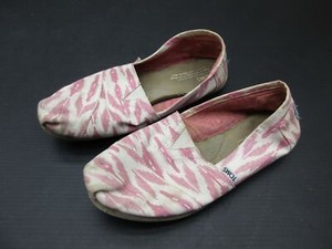 Toms Talla 9 para Mujer Rosa/Blanco Lona Casual Zapatos Planos Mocasines  caminar 3F | eBay