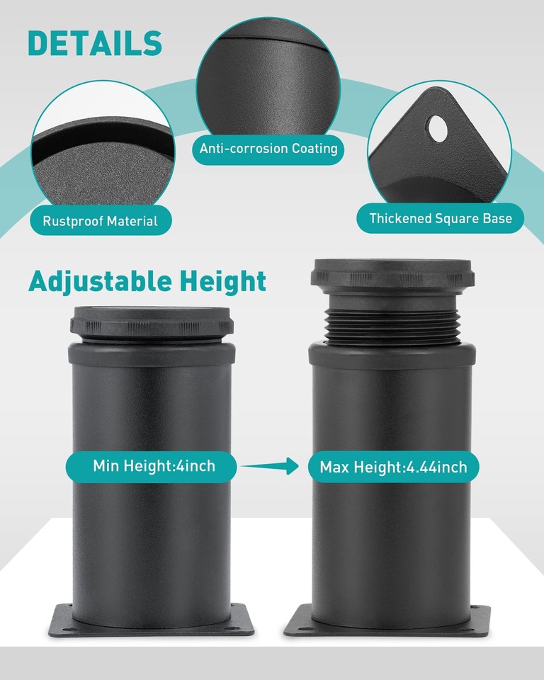 4 Inch Furniture Legs Legs for Furniture Set of 4 Black Couch Legs