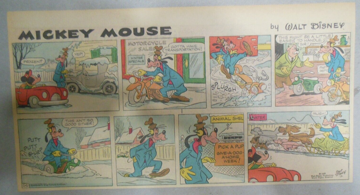 46/52) Mickey Mouse Sunday Pages by Walt Disney from 1961 Third