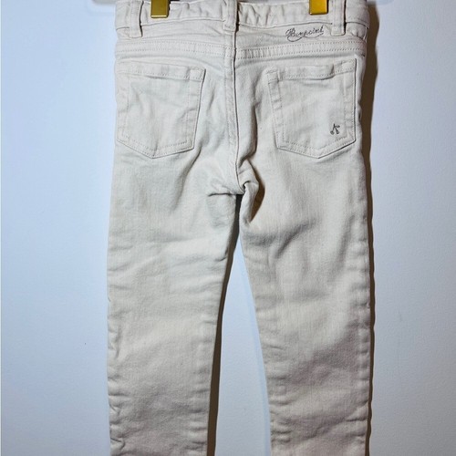 Bonpoint Girls Cream White Denim Pants 4 - Picture 8 of 10