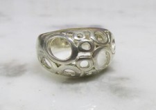 Women's Sterling Silver Cut-Out Dome Design Ring Size 6.25 5.7g 14-G962